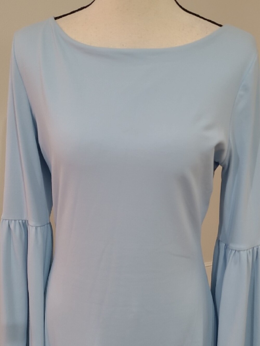 Susana Monaco Light Blue Bell Sleeve Shift Dress - Size M - Picture 3 of 8